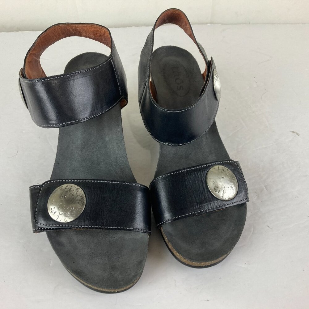 Taos Footwear Charcoal Sandals with Metallic Buttons - Picture 6 of 9